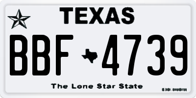 TX license plate BBF4739