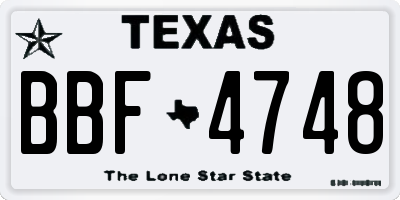 TX license plate BBF4748