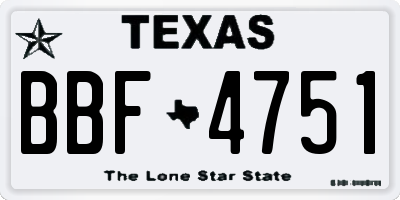 TX license plate BBF4751