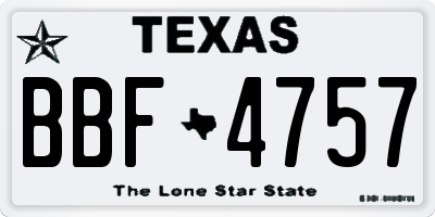 TX license plate BBF4757