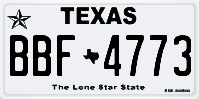 TX license plate BBF4773