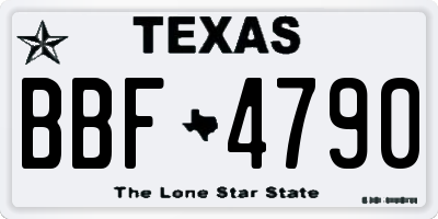 TX license plate BBF4790