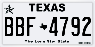 TX license plate BBF4792
