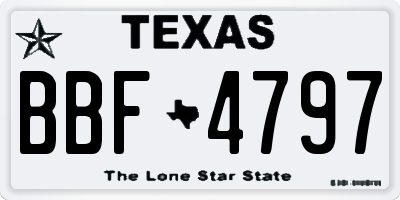 TX license plate BBF4797