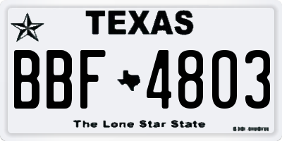 TX license plate BBF4803