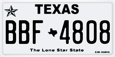 TX license plate BBF4808