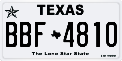 TX license plate BBF4810