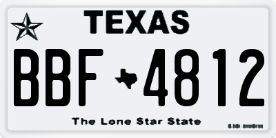 TX license plate BBF4812