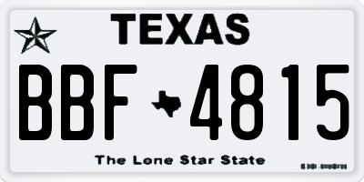 TX license plate BBF4815