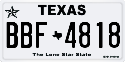 TX license plate BBF4818