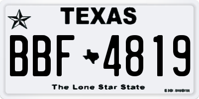 TX license plate BBF4819