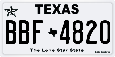 TX license plate BBF4820