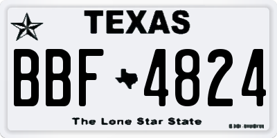 TX license plate BBF4824