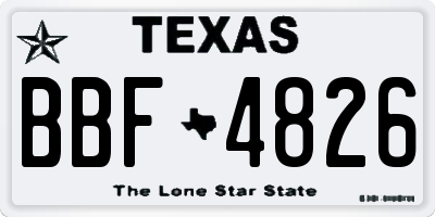 TX license plate BBF4826