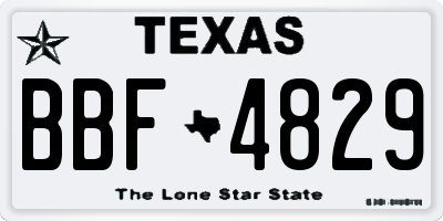 TX license plate BBF4829