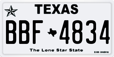 TX license plate BBF4834