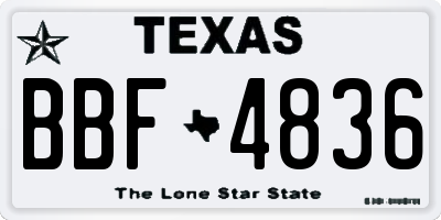 TX license plate BBF4836