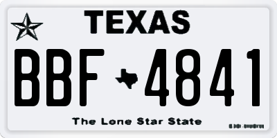 TX license plate BBF4841