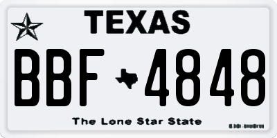 TX license plate BBF4848