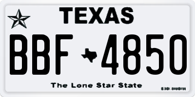TX license plate BBF4850
