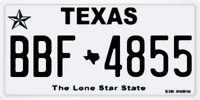 TX license plate BBF4855
