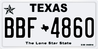 TX license plate BBF4860