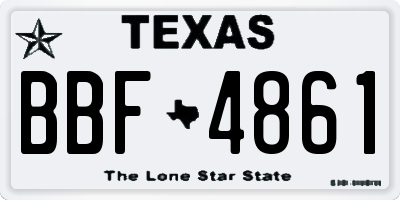 TX license plate BBF4861