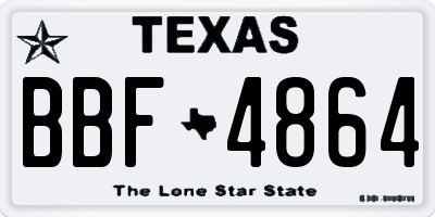 TX license plate BBF4864