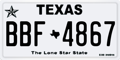 TX license plate BBF4867