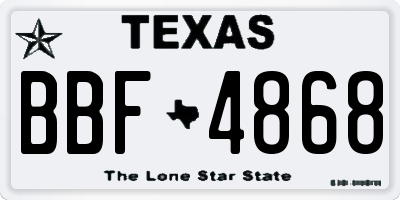 TX license plate BBF4868