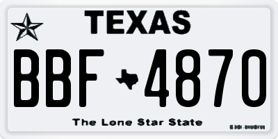 TX license plate BBF4870