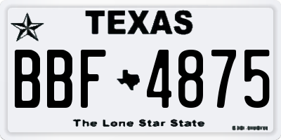 TX license plate BBF4875