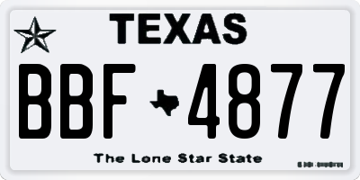 TX license plate BBF4877