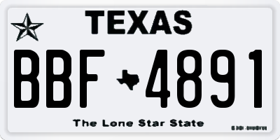 TX license plate BBF4891