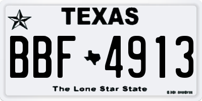 TX license plate BBF4913