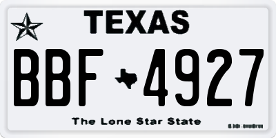 TX license plate BBF4927