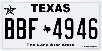 TX license plate BBF4946