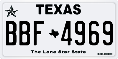 TX license plate BBF4969