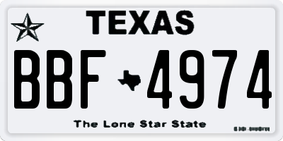 TX license plate BBF4974