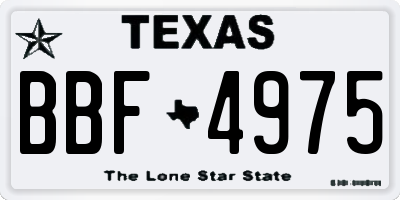 TX license plate BBF4975