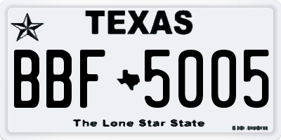 TX license plate BBF5005