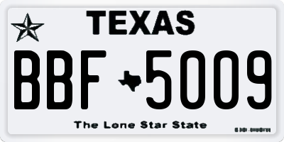 TX license plate BBF5009