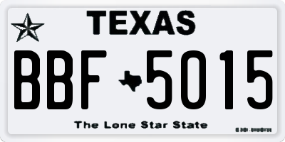 TX license plate BBF5015