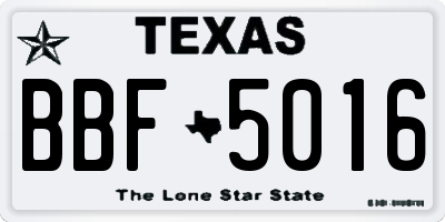 TX license plate BBF5016