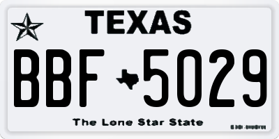 TX license plate BBF5029