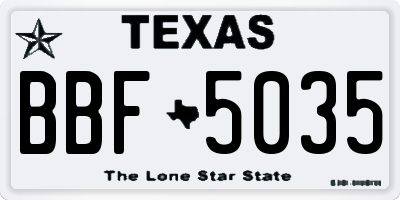 TX license plate BBF5035