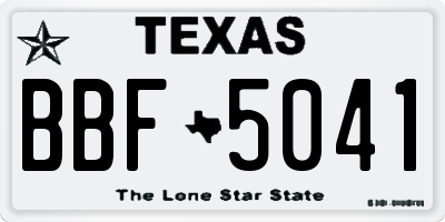 TX license plate BBF5041