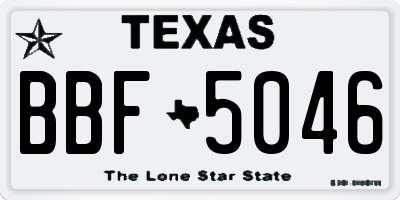 TX license plate BBF5046