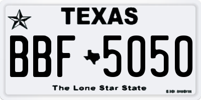 TX license plate BBF5050