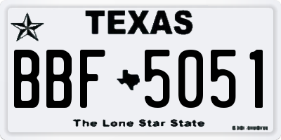 TX license plate BBF5051